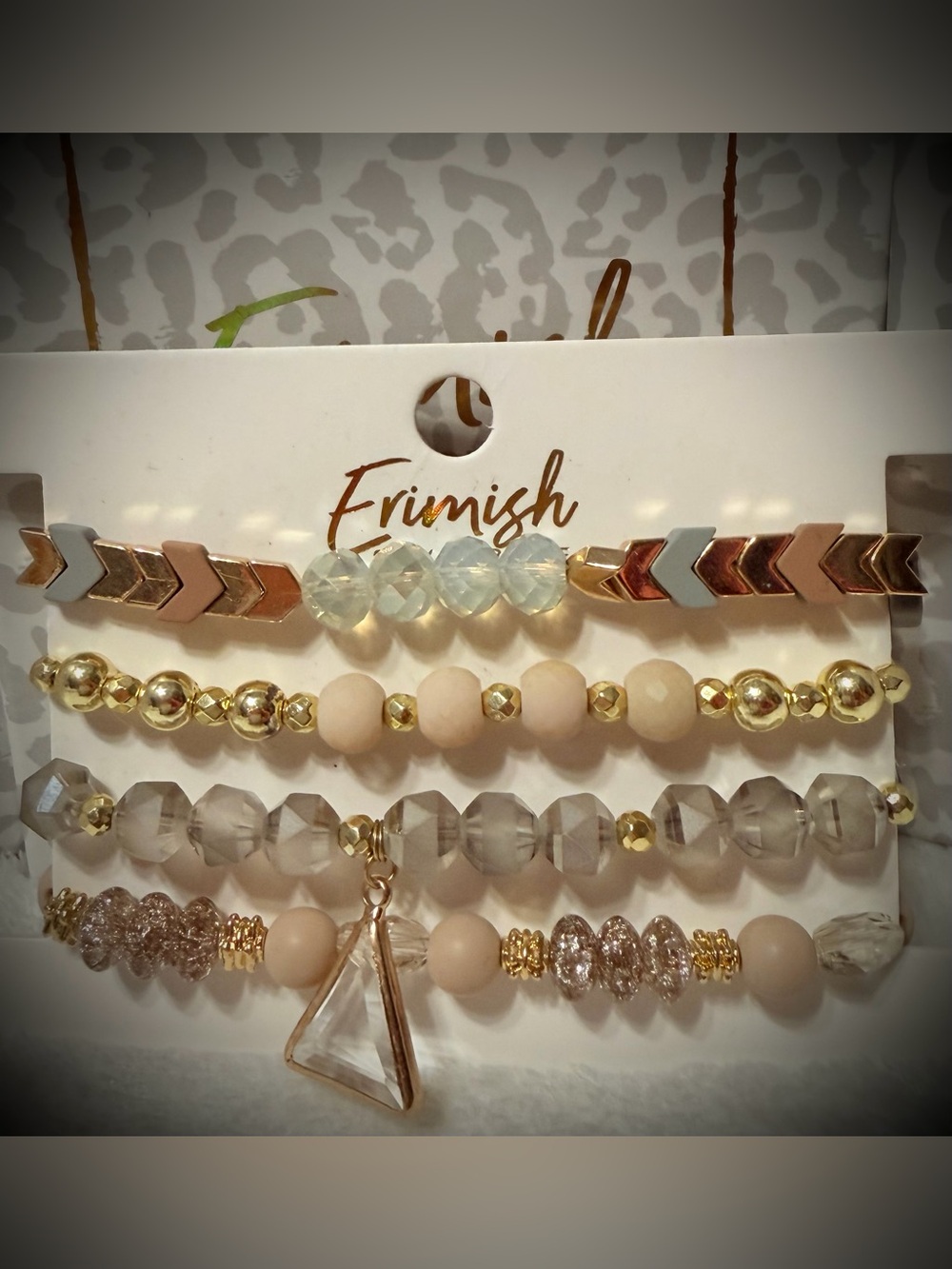 New ERIMISH Bracelets - 4 pc Stack - Gray & Tan